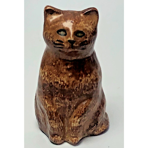 Vintage Keller Charles Philadelphia Brown Art Pottery Cat Kitty England HTF - Picture 1 of 5